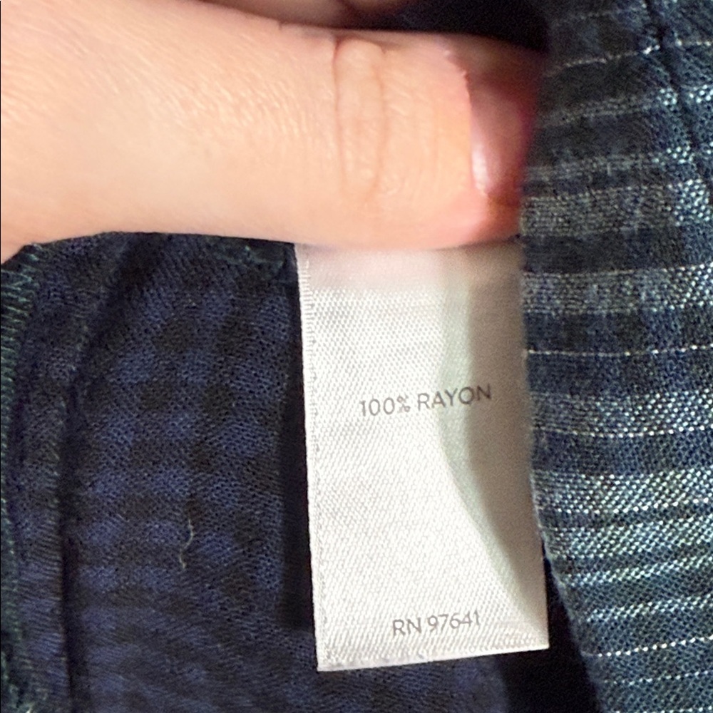 J. Jill Blue Green Plaid Button Tunic Top Shirt Soft Cozy Lined Pockets PM - Picture 3 of 3